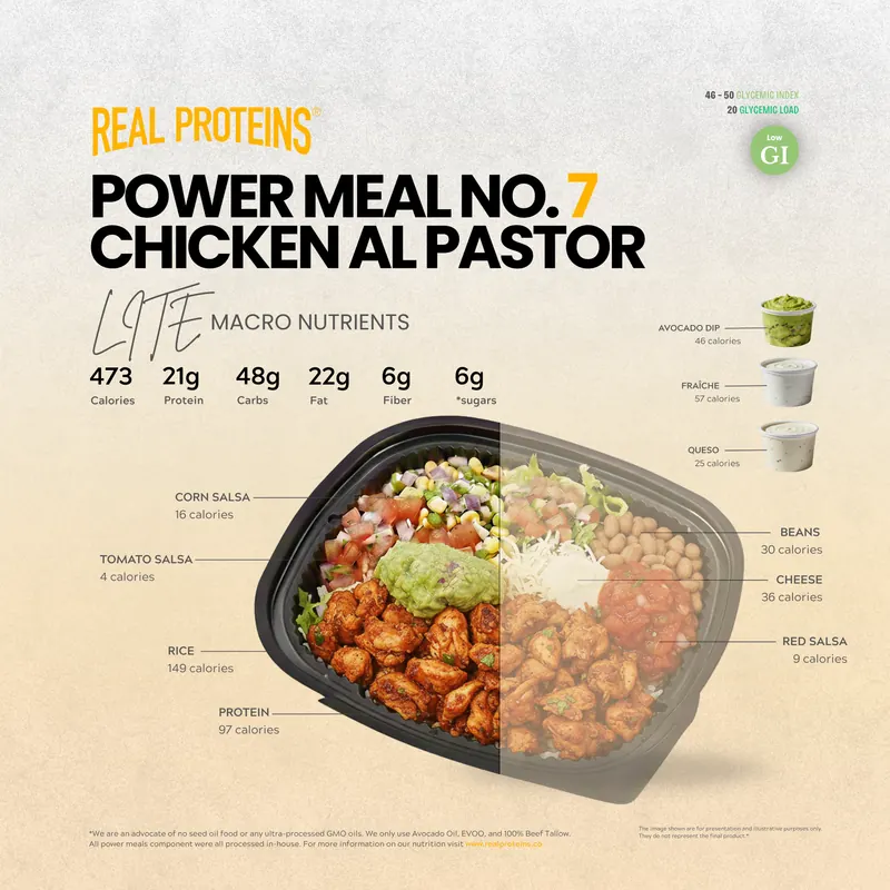 Chicken Al Pastor LITE nutrition poster